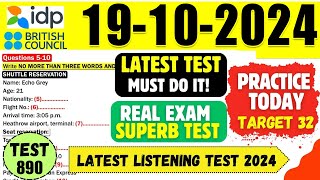 IELTS Listening Practice Test 2024 with Answers  19102024  Test No  890 [upl. by Oneill]