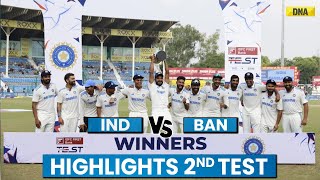 India Vs Bangladesh Highlights 2nd Test IND Beat BAN by 7 Wickets Wins Series By 20 Cricket News [upl. by Iramaj]