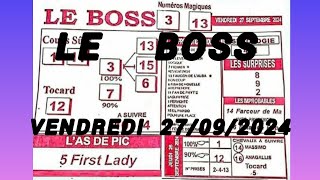 programme quinté LE BOSS  VENDREDI  27092024 [upl. by Heid]