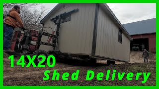 14X20 storage shed Delivery with the shed mule to make thing Easy [upl. by Hayidan661]