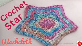 Crochet Star Washcloth [upl. by Ahsieyt581]