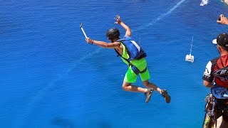 Go Fast Games Greece 4K BASE Jumping  Raw Footage [upl. by Eidnalem238]