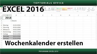 Dynamischen Wochenkalender erstellen Excel [upl. by Acenahs]