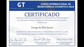 Certificados do Curso de Neurociência Cognitiva 2024 [upl. by Leisha]