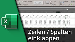 Excel Zeilen einklappen  Excel Spalten einklappen ✅ Tutorial [upl. by Tomlin]