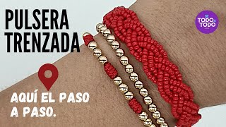 ☑️Pulsera trenzada con mostacillas fácil y paso a paso Pulsera de trenza DIY [upl. by Aulea714]