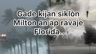 Flach flach flach vin Gade kijan siklòn Milton an ap ravaje Florida [upl. by Yennej]