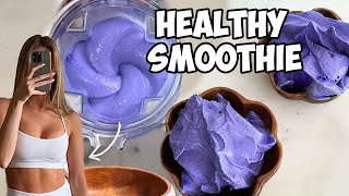 THICK Purple SMOOTHIE BOWL Tutorial  Recipe [upl. by Jarlathus]