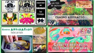 4 técnicas para hacer cuadros ABSTRACTOS [upl. by Slin]