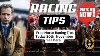 Free Horse Racing Tips Today Wednesday 20th November Racing Today top picks horseracing [upl. by Ylevol]