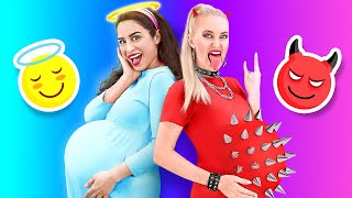 GOOD PREGNANT VS BAD PREGNANT  Funny Pregnant Situations by 123 GO [upl. by Etnom79]