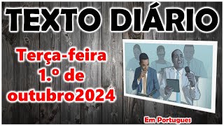 🟠 Texto diário de hoje em português ✅ Terçafeira 1º de outubro 2024 [upl. by Aciruam]