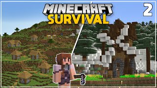 MOUNTAIN FARM Windmill amp Enchanting Setup  Ep 2  Minecraft 118 Survival Lets Play [upl. by Ginsberg]