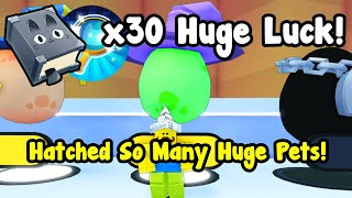 How Many Huge Pets Can I Hatch With 30x Huge Luck  Pet Simulator 99 [upl. by Placidia382]