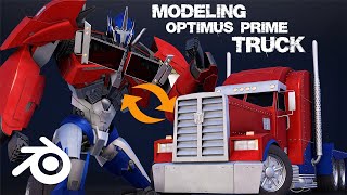 Blender  Creating  Optimus prime  Truck from  Transformers Prime  Time lapse [upl. by Pan]