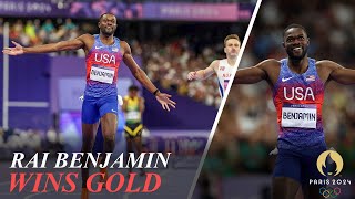 Rai Benjamin Beats Karsten Warholm to Win Mens 400m Hurdles Gold [upl. by Trainer]