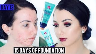 DERMACOL ACNECOVER FOUNDATION AcneFair Skin First Impression Review amp Demo 15 DAYS OF FOUNDATION [upl. by Sanez856]