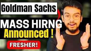 Finally Goldman Sachs Mass Hiring Announced  OFF Campus Drive for 2025 2024 202 Batch  Fresher [upl. by Lonyer]