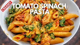 How To Make Tomato Spinach Pasta Recipe  Pasta With Spinach And Tomato [upl. by Raila]