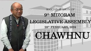 2ND SESSION OF THE NINTH MIZORAM LEGISLATIVE ASSEMBLY  28th FEB 2024 NILAINI CHAWHNU  LIVE [upl. by Eihcra825]