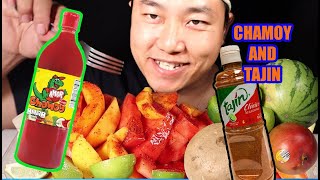 MEXICAN FRUIT with CHAMOY Sauce and Tajin Mukbang ASMR [upl. by Hoopes]