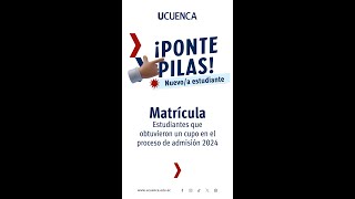 Tutorial de Matrícula  nuevosas estudiantes de carrera 2024 [upl. by Atalayah897]