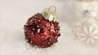 New Christmas Decoration Ornament Wine Red Flocking Painted Ball Plastic Balls Ornament [upl. by Fisken722]