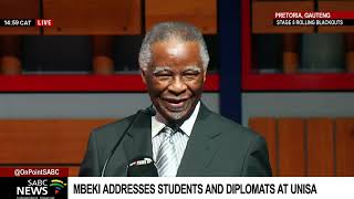 Former President Mbeki engages students and diplomats at Unisa [upl. by Mitran]