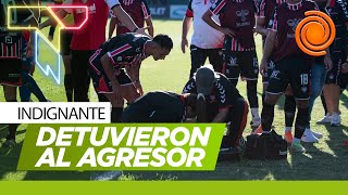 Un hincha de Tigre le pegó un botellazo a un jugador de Chacarita y se suspendió el partido [upl. by Ardnuaek]