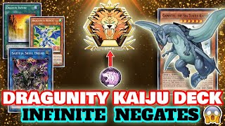 DRAGUNITYKAIJU gets me into MASTER RANK High Rated battles INFINITE NEGATES Yugioh MASTER DUEL [upl. by Winnifred]