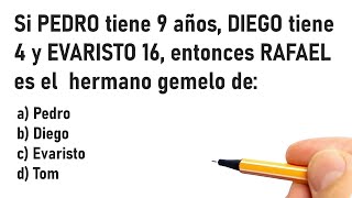 💡5 PREGUNTAS DE RAZONAMIENTO LÓGICO  Nivel 1  Profesor Bruno Colmenares [upl. by Etnuaed783]