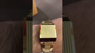 Bulova Computron Mens Gold Tone Bracelet Watch  97C110 [upl. by Aztirak264]