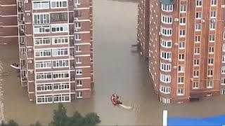 Estremo Oriente della Russia sottacqua Ussuriysk tifone e crollo di una diga [upl. by Kral818]