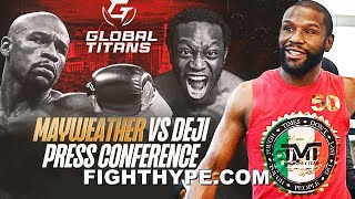 MAYWEATHER VS DEJI LIVE PRESS CONFERENCE amp FIRST FACETOFACE ENCOUNTER [upl. by Ring]