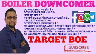 BOE  BOILER DOWNCOMER  CIRCULATION RATIO  FORCE CIRCULATION  ONCE THROUGH BOILER [upl. by Notsrik]