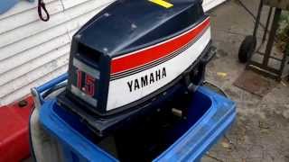 YAMAHA Außenborder 15C Testlauf 15 PSHP Baujahr 1981 Outboard Test Führerschein frei Boot [upl. by Aihsilat]