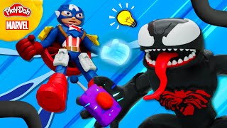 Venom’s Prison Escape vs Captain Americas New Armor 🔓 BRAND NEW PlayDoh Marvel DOHified Action [upl. by Allemac]