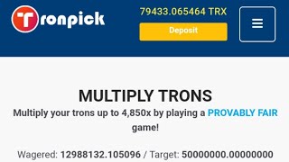 Tronpickio dice unlimited farming trick earn Automatic TRX 100 safe strategy [upl. by Kalila]