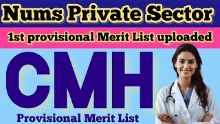 Nums private Sector  1st provisional Merit List  mbbs nums2023 [upl. by Aenea68]