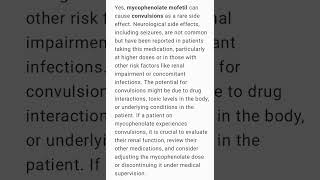 Mycophenolate Mofetil Induced ConvulsionsA rare complication immune autoimmunedisease convulsion [upl. by Cawley]