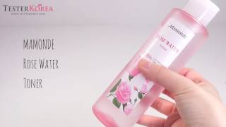 TESTERKOREA MAMONDE Rose Water Toner [upl. by Ecnarolf]