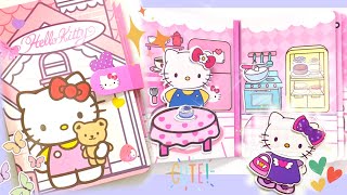 💸Paperdiy💸 HELLO KITTY New House  Paper Play  Quiet Book [upl. by Aihpled496]