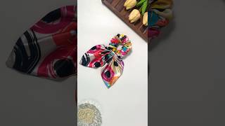 Printed Pigtail hair scrunchies 😍trending youtubeshorts fashion handmadescrunchie diy [upl. by Bedwell]