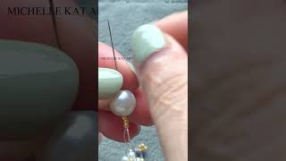 1 minute how to make beaded earrings making earrings with pearls 4mm full video is available [upl. by Acirretahs290]