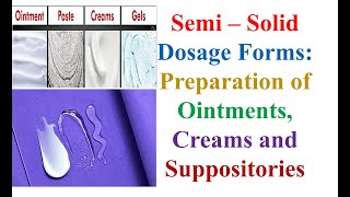 Semi–solid dosage forms A brief review of the preparation of ointments creams suppositories [upl. by Esinyl]