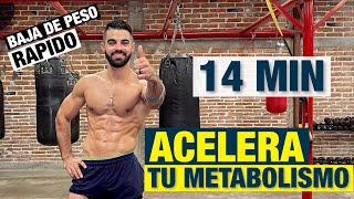 Cardio HIIT Acelera Tu Metabolismo 14 MIN Rutina En Casa Para Bajar de Peso RAPIDO [upl. by Halbeib]