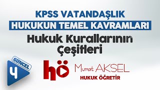 4  Hukuk Kurallarının Çeşitleri  Hukukun Temel Kavramları  KPSS Vatandaşlık [upl. by Mendel]