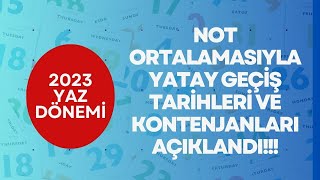 2023 YAZ DÖNEMİ ORTALAMA İLE YATAY GEÇİŞ TARİHLERİ AÇIKLANDI [upl. by Jarnagin486]