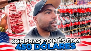 MINHAS COMPRAS DO MÊS COM 450 DÓLARES NOS ESTADOS UNIDOS 2023 [upl. by Ibrik530]