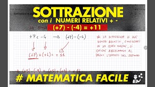 La SOTTRAZIONE con i NUMERI RELATIVI  matematica algebra aritmetica scuola lezione [upl. by Ykcaj]